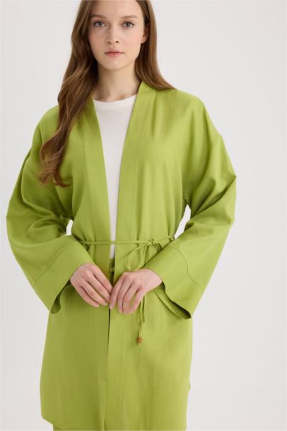 Relax Fit Linen Blend Kimono