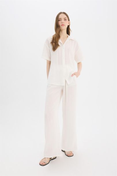 Wide Leg Normal Waist Standard Length Trousers