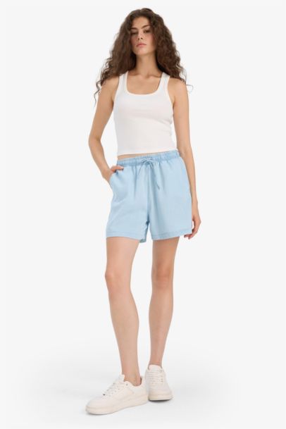 Шорты из Тенселя с Высокой Талией