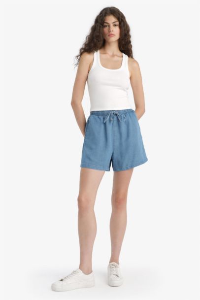 Шорты с высокой талией из тенселя