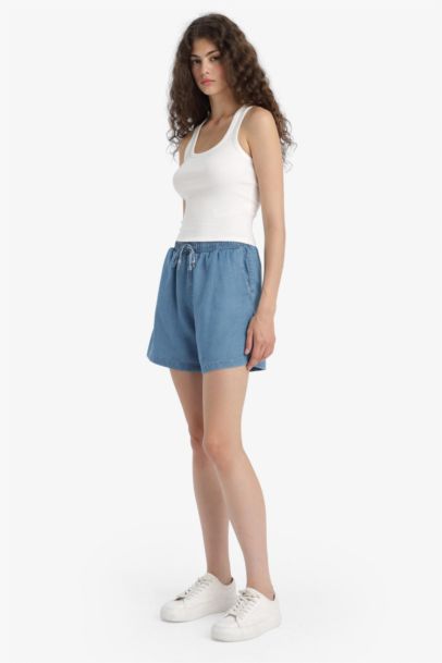Шорты с высокой талией из тенселя