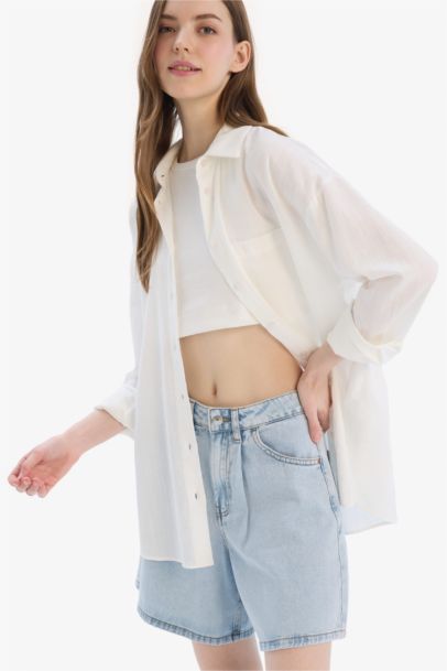 High Waist Bermuda Shorts