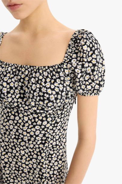 Coool мини-платье с квадратным вырезом и цветочным узором