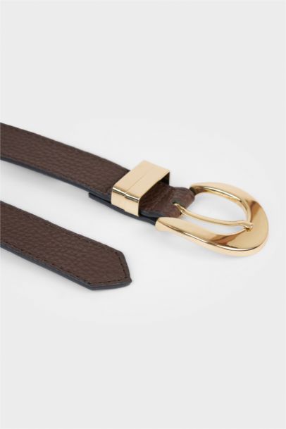 Woman Faux Leather Jean Belt