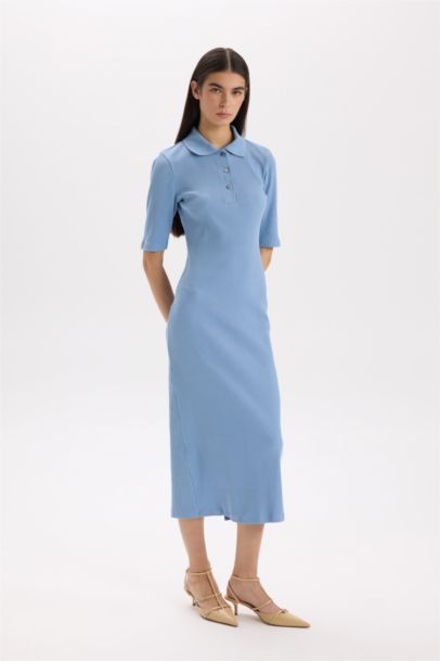 فستان ميدي مضلع بوديكون بياخة بولو