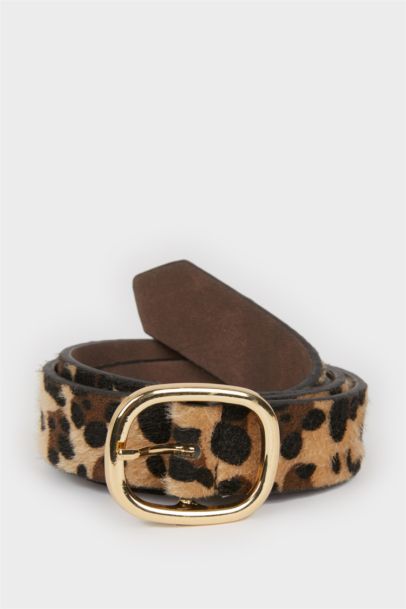 Женский ремень для платья с леопардовым узором из искусственной кожи