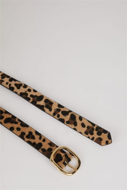 Женский ремень для платья с леопардовым узором из искусственной кожи