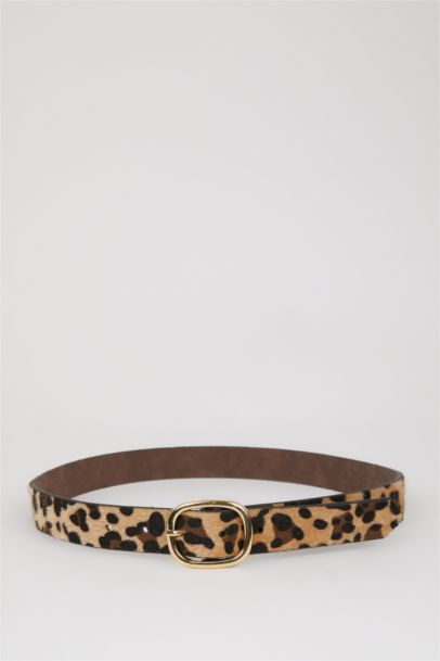 Женский ремень для платья с леопардовым узором из искусственной кожи