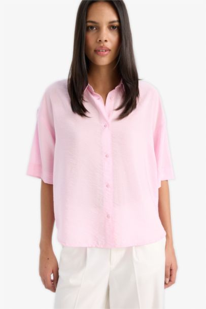Oversize Geniş Kalıp Kısa Kollu Gömlek