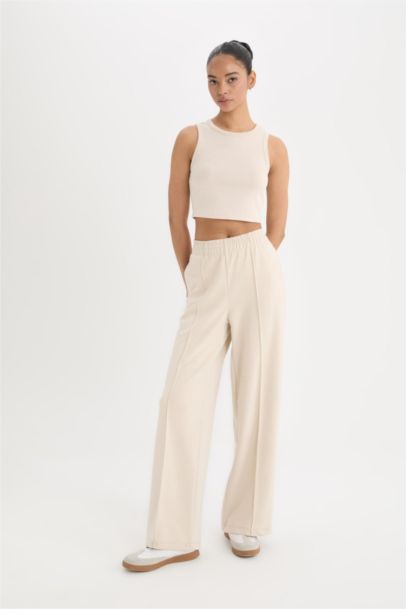 DeFactoFit Wide Leg Standard Leg Scuba Fabric Sweatpants