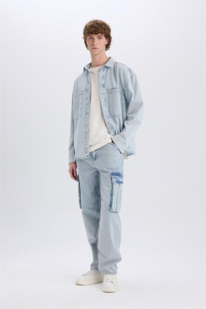 قميص جينز ردن طويل اوفر سايز