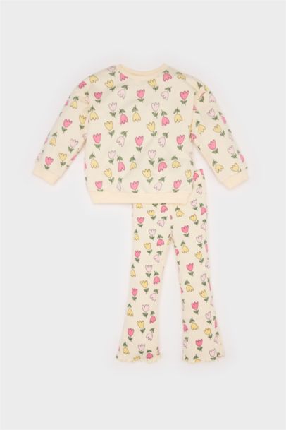 Ensemble de t-shirt imprimé et leggings à motifs floraux pour bébé fille