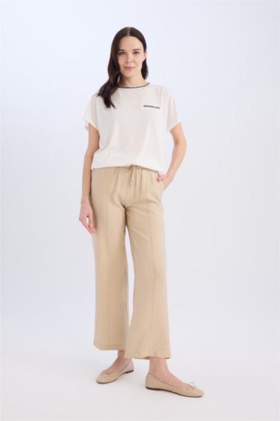 Pantalon droit large avec poches