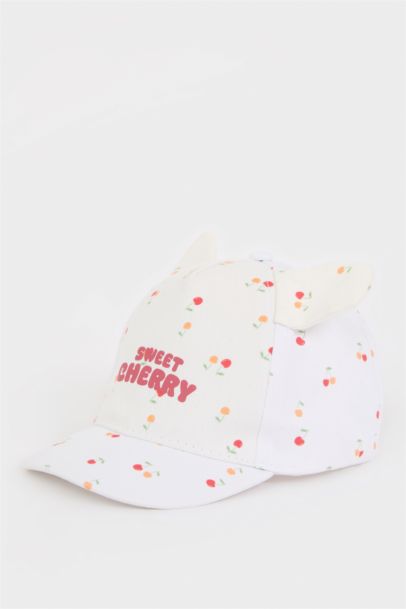 قبعة كاسكيت بنات من قطن مطبوعة
