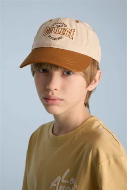 Boy Embroidered Cotton Cap