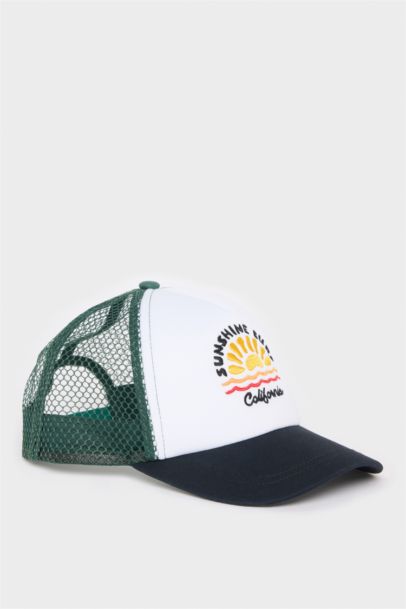 Boy Embroidered Cotton Cap