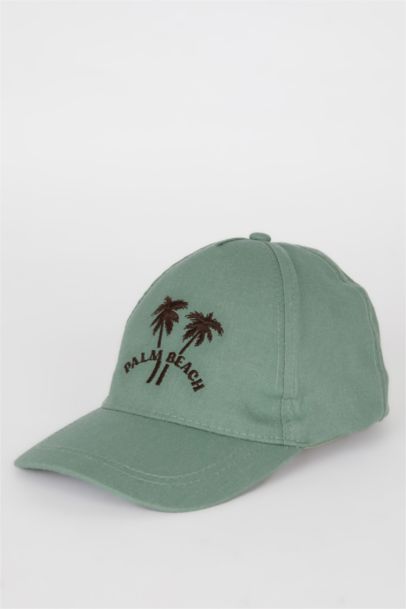 Boy Embroidered Linen Blend Cap