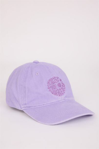 Girl Embroidered Cotton Denim Cap