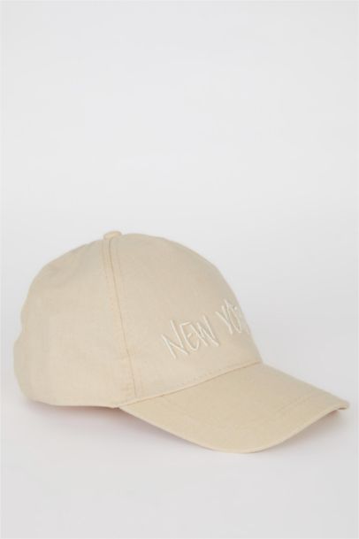 Girl Printed Linen Blend Cap