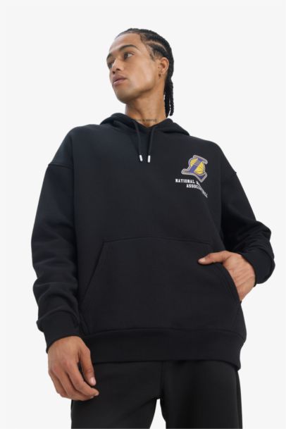 NBA Los Angeles Lakers Oversize Geniş Kalıp Kapüşonlu Kalın Sweatshirt