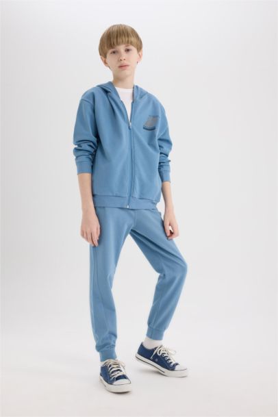 Beli Paçası Lastikli Baskılı Jogger Eşofman Altı Erkek Çocuk