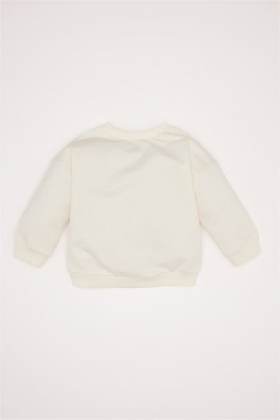 Sweatshirt imprimé à col rond pour bébé fille