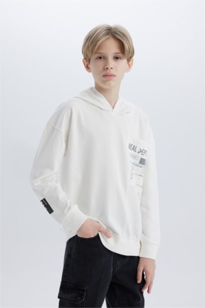 سويت شيرت ولادي اوفر سايز بغطاء للرأس