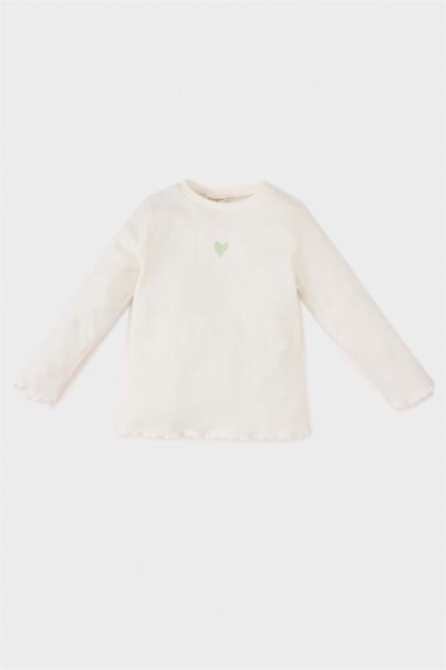 تيشيرت كم طويل مضلع قصة عادية بياقة مستديرة