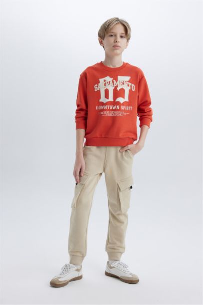 Boy Waist Leg Elastic Cargo Jogger Sweatpants