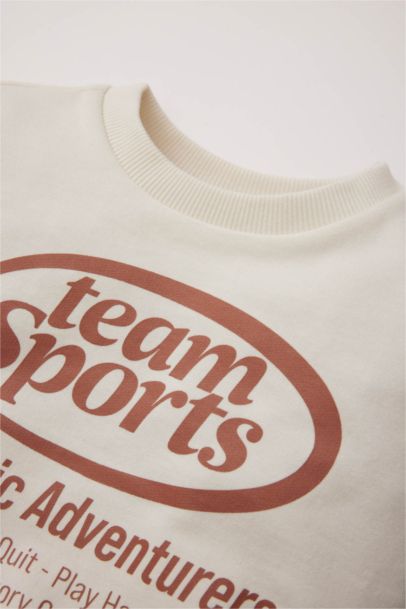 Bisiklet Yaka Baskılı Sweatshirt Erkek Bebek