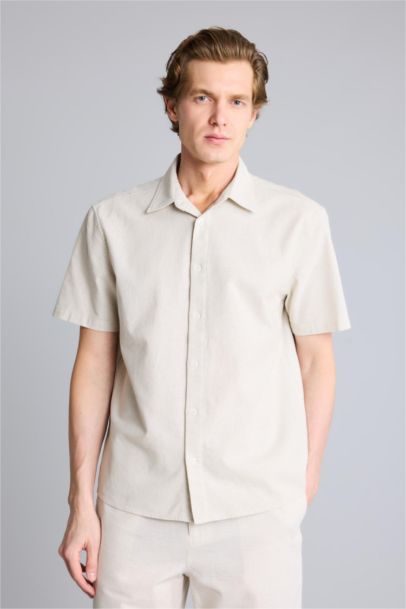 قميص صيفي نص ردن قطن قصة عادية بياخة بولو