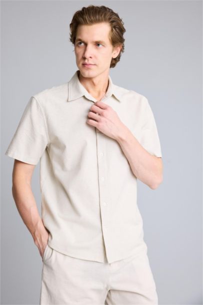 قميص صيفي نص ردن قطن قصة عادية بياخة بولو