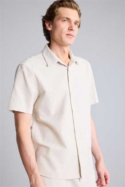 قميص صيفي نص ردن قطن قصة عادية بياخة بولو