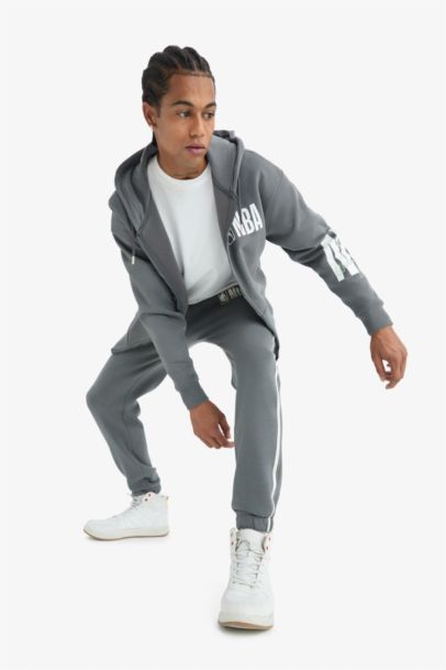 DeFactoFit NBA Wordmark Standard Fit Pocket Thick Sports Joggers