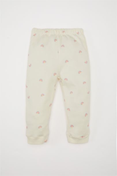 Pyjama en tricot à Col Rond Arc-en-ciel à manches longues pour BéBé Fille