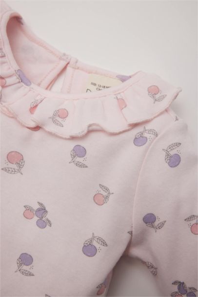 Baby Girl Fruit Patterned Top Long Bottom 2 Piece Pajama Set