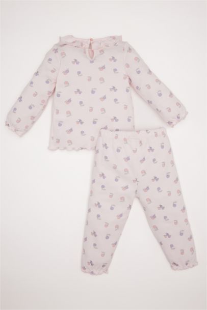 Baby Girl Fruit Patterned Top Long Bottom 2 Piece Pajama Set