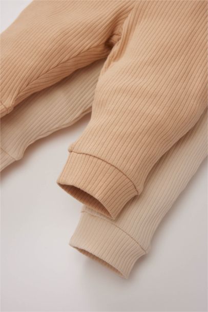 بنطلون بيبي اولادي مضلع قصة عادية - قطعتين