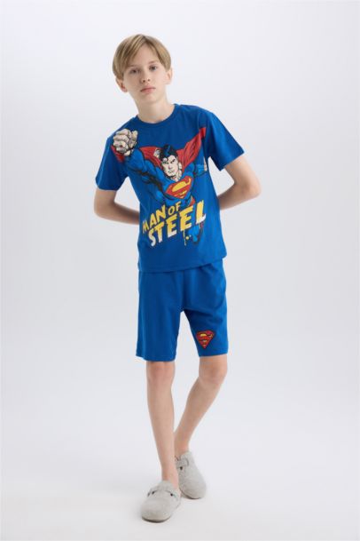 Superman Pijama Takımı Kısa Kollu Üst Şort Erkek Çocuk
