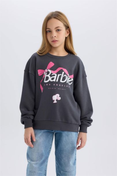 Girl Barbie Relax Fit Crew Neck Sweatshirt