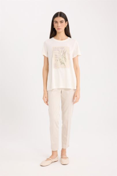 Relax Fit Crew Neck Floral Short Sleeve T-Shirt