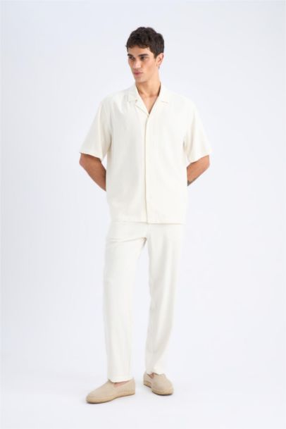 Relax Fit Polo Yaka Pamuklu Yazlık Kısa Kollu Gömlek