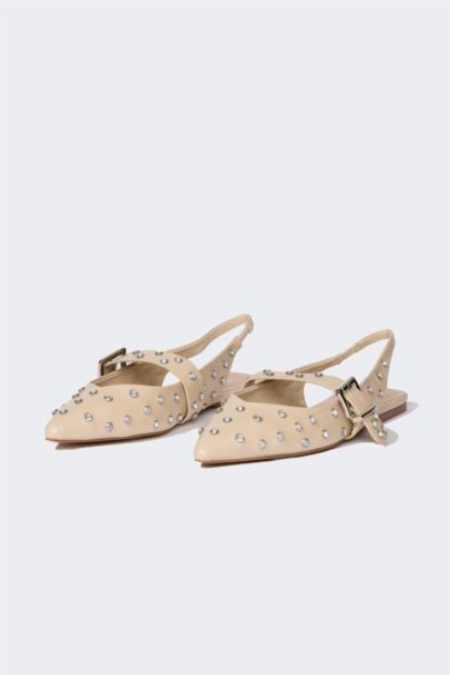 Woman Faux Leather Ballerina Flat Shoes