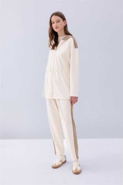 Beli Lastikli Yan Şeritli Harem Pantolon