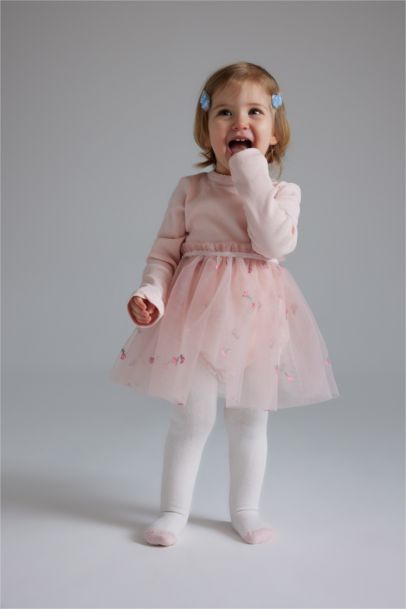 Ensemble de Robe tutu brodée Collants et bandeau pour bébé fille