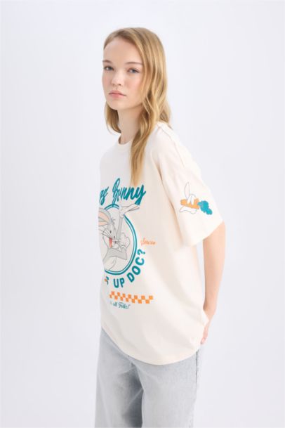 Looney Tunes Oversize Fit Printed Short Sleeve T-Shirt
