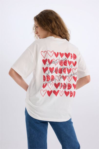 SmileyWorld Oversize Fit Crew Neck Back Printed T-Shirt