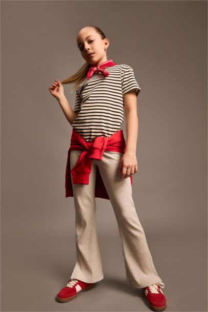 Girl Regular Fit Crew Neck Short Sleeve T-Shirt