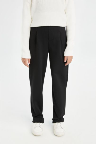 Girl Black Carrot Fit Elastic Waist Sweatpants