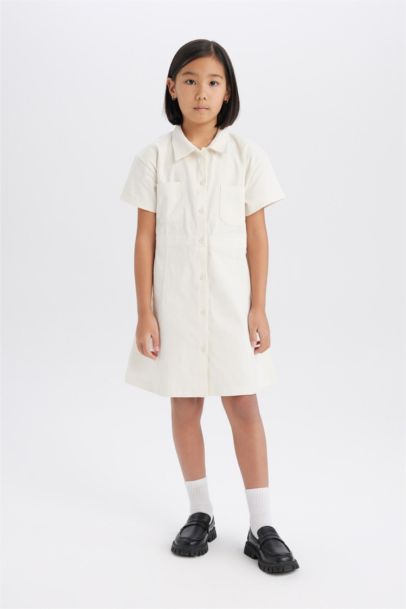 Short Sleeve Woven Dress